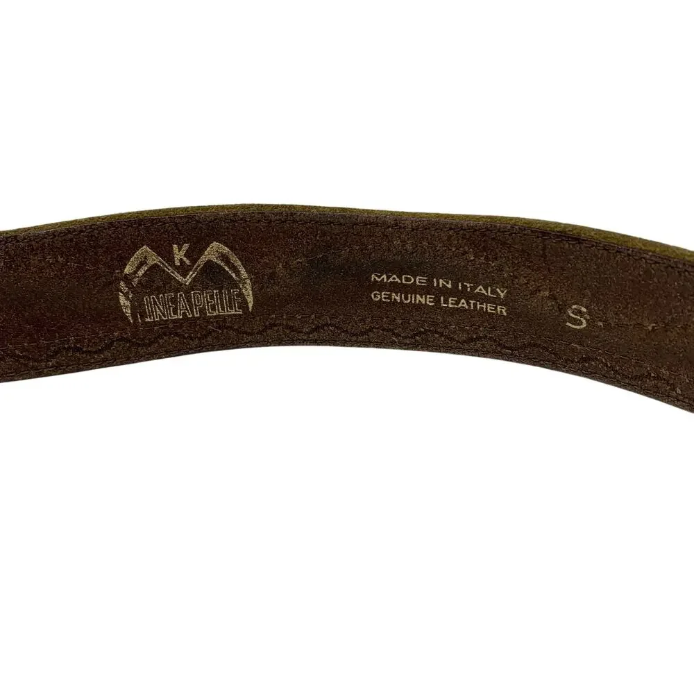 VTG Mixed Media Boho Style Belt Womens Apx Sz Small Suede Metal Gold Tone Buckle